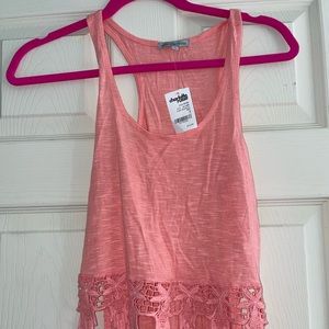 NEW Small pink/coral cropped shirt